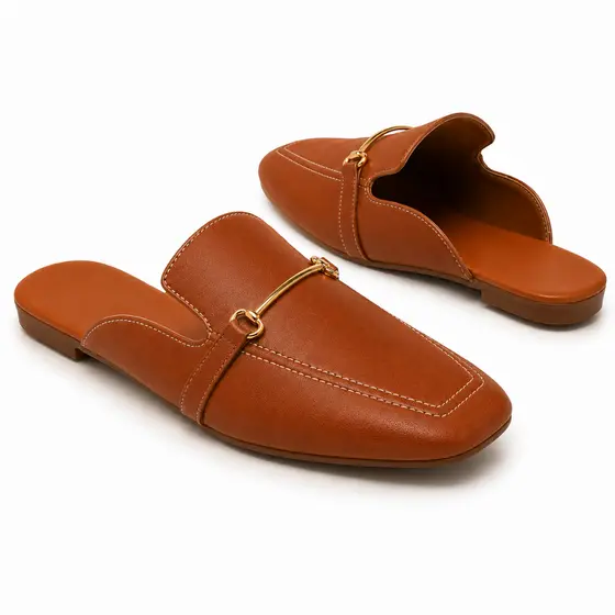 Mule Feminino Casual Bico Fino Confortável Social Moderno Versátil