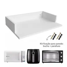 Nicho Suporte MDF 50X40 Microondas Airfryer Impressora Cozinha Parede Branco