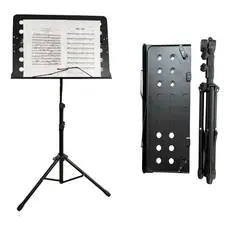 Estante De Partitura Reforçado Dobravel Pedestal Tripé Art Guitars Preto