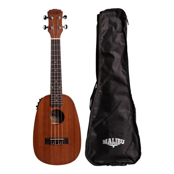 Ukulele Eletrico Malibu Abacaxi 23spe Sapele Concerto C/capa Cor Marrom