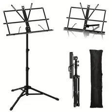 Estante Partitura Dobrável Suporte Pedestal Cavalete Ajustável e Antiderrapante com Bolsa