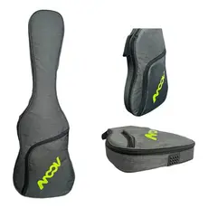 Capa Bag Contra Baixo 4 E 5 Cordas Ou Jazz Bass Moov - Mv300 Cinza-mescla