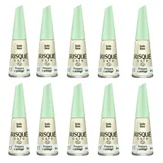 Kit 10 Esmaltes Risqué Care Base Fortalecedora 8ml – Tratamento para Unhas