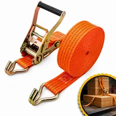 Kit Cinta de Amarração 5 Ton 9 Metros Com Catraca Reforçada Resistente Brava Adventure Uso Profissional Carreta Caminhão