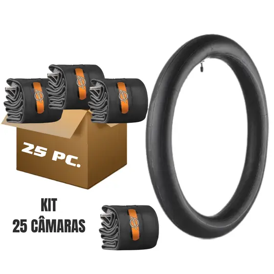 Kit 25 Câmara de Ar Aro 18 - 25 unidades (300-18/90-90-18/2.75-18) Moto CG Titan Fan 125 150 160