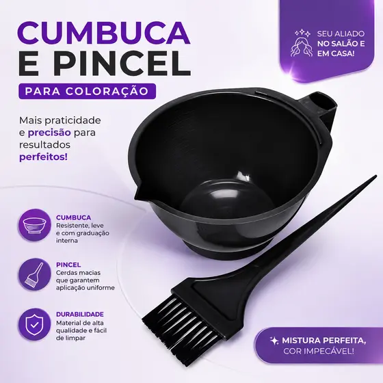Kit Cumbuca + Pincel para Coloração Capilar-