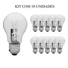 Kit Com 10 Lâmpadas Halógenas 70W E27 Luz Quente Empalux