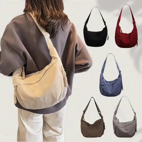 Bolsa Unissex Transversal Regulável Média em Nylon Moderna e Prática para Presente