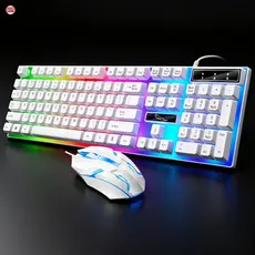 🎹Combo Teclado e Mouse Gamer com Luzes RGB 🎮 Fio de 1.5m, Resolução 1600dpi e Tecla Ç! -H8