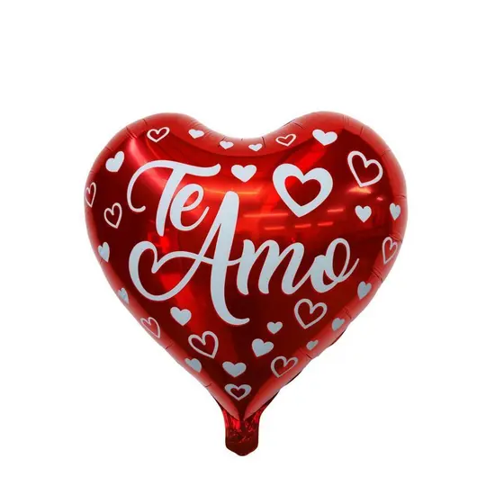 Balão Metalizado Coração Te amo 18 polegadas festas decoração enfeite dia das mães namorados