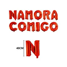 Balão Metalizado Namora Comigo 40cm dia dos namorados love te amo Festa Decoracao surpresa
