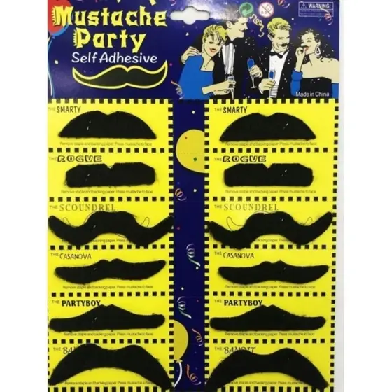 Bigode Falso Adesivo Barba Fantasia Festa Junina Bigode Adesivo