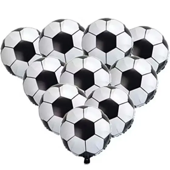 10 Mini Balão Bola Futebol 22cm Decoração Centro Mesa Festa