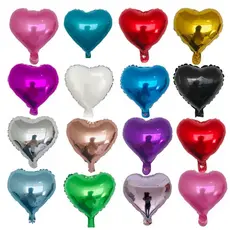 50 Balão Metalizado Coração Centro Mesa 10 Polegadas 22cm Vermelho Dourado Prata Verde Azul Rose