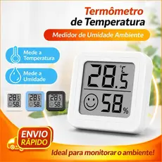Mini Medidor de Temperatura e Umidade Higrômetro Termômetro Ambiente Compacto Profissional