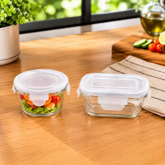Pote Hermético Com Tampa de Vedação Para Mantimentos Ideal Para Organização na Cozinha 120ml Vidro
