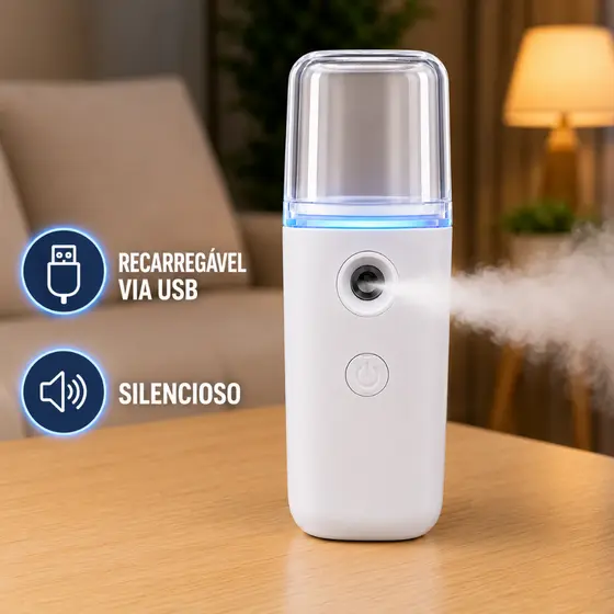 Umidificador de Ar USB Portátil Aromatizador Difusor com LED Silencioso para Quarto Escritório Casa Ambiente 35ml