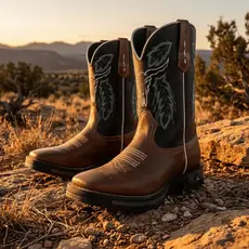Bota Texana Em Couro Sola Jump