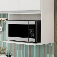 Suporte Microondas e Forno Elétrico Aéreo 60cm Itália Branco - Lumil
