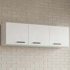 Armário Aéreo de Cozinha 120cm 3 Portas Classic Branco - Poquema