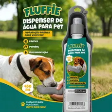 Dispenser De Água Para Pet 450ml Plástico Portátil Fluffie