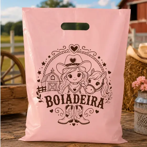 Sacola Boiadeira ou Fazendinha para festa Menino/Menina - Lembrancinha- 20x30- Festa Infantil - Decoração - Festa Agro