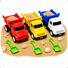 Kit 3 Mini Caminhão Basculante Brinquedo Com Pá Infantil Areia Praia Parquinho