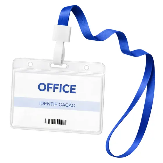 Porta Crachá Com Cordão Clips Porta Cartão Estudante Trabalho