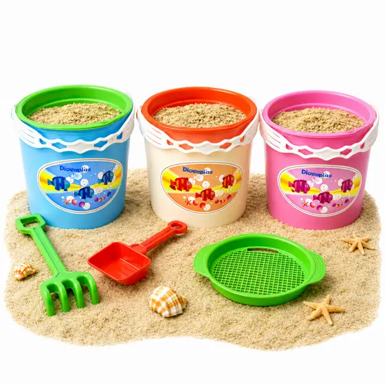 Baldinho De Praia Infantil 4 Peças Brinquedo Areia Parquinho Piscina Verão