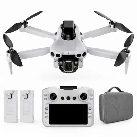 Drone Vision Pro Dobrável Câmera Dupla Full Hd Com Tela no Controle 2 Baterias