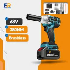 Chave de Impacto Brushless 68V 380Nm Sem Fio 2 Baterias, Carregador Bivolt e Maleta Profissional