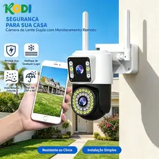 Câmera Externa IP 2 em 1 Wi-Fi Duplo à Prova d’Água | Visão Noturna e Monitor Infravermelho - G1