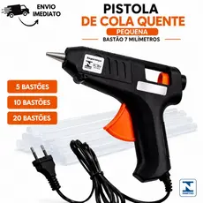 Pistola Revolver Cola Quente Bivolt Pequena Profissional Com Bastões Refil Fino Pronto Para Uso Decorações Artesanato
