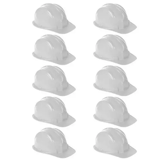 Kit 10 Capacetes De Segurança Com Carneira Plastcor Epi Trabalho Obra Construção Pedreiro Industria