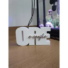Placa Ore e Confie Branco Marrom Decoração Fé Religiosa - Impressao 3D