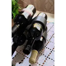 Suporte Porta Vinho Decorativo 4 Garrafas | Cinza | Moderno