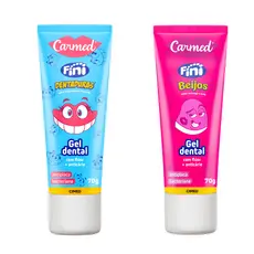 Kit Gel Dental Carmed Fini Beijos + Dentaduras 70g Cimed Original