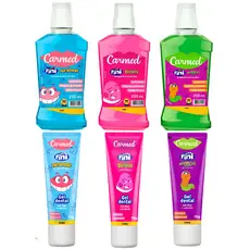 Enxaguante Bucal Gel Dental Hidratante Labial Carmed Fini Minhocas, Dentaduras, Beijos Cimed