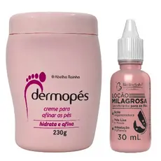 Kit Dermopés Loção Milagrosa creme afina os pés 230g e loção milagrosa 30ml