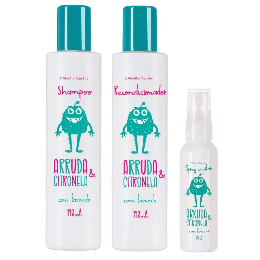 Kit Xô Piolho Shampoo + Condicionador + Spray Capilar Abelha Rainha Original