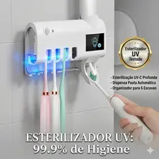 Suporte Escova De Dentes Esterilizador Com Luz UV Antibacteriano Decoracão Banheiro