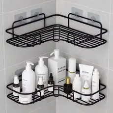 1/2/3/4 Suporte Organizador De Metal Rack De Parede Banheiro Cozinha Prateleiras Porta Shampoo