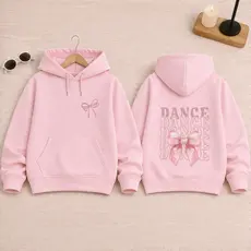 Blusa de Frio Infantil Feminina Moletom com Capuz Estampa Laço Dance Quentinha