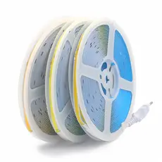 Fita de LED COB, 10m de comprimento, 320 LEDs/metro, alimentação direta 110V/220V, temperatura de cor selecionável: 6000