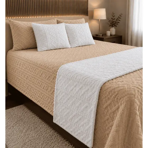 Kit Peseira Flannel Para Cama Casal 3 ou 4 Peças Cama e Sofá Decoração