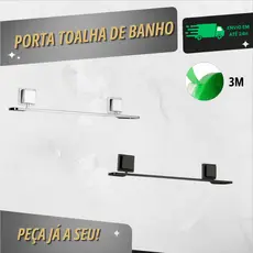 Toalheiro Porta Toalha de Banho - Fixação Dupla Face 3M Sem Furos - Arthi