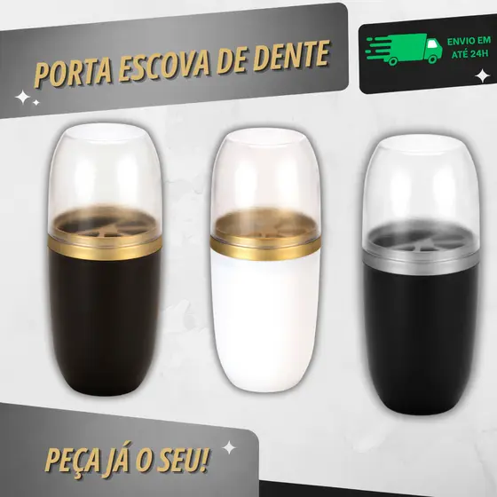 Porta Escovas de Dente com Tampa Protetora - Arthi