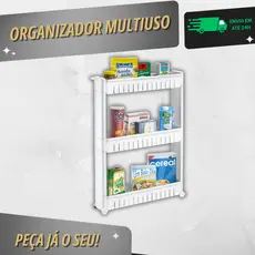 PRATELEIRA VERTICAL MULTIUSO BRANCA COM RODINHAS – ARTHI