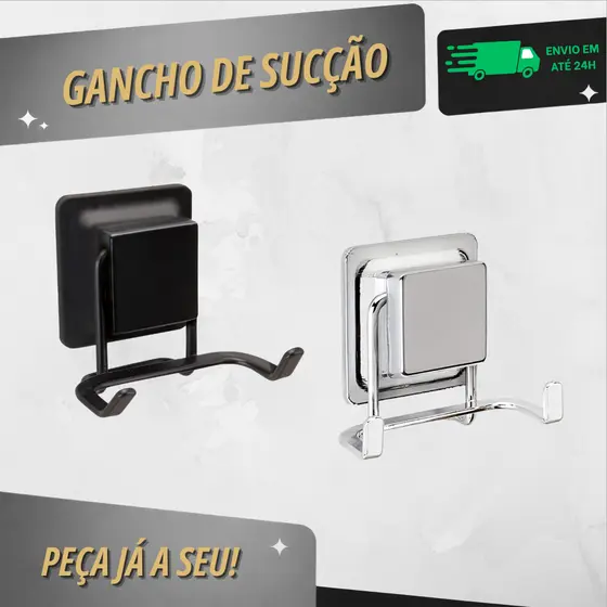 GANCHO DUPLO COM FIXAÇÃO POR SUCÇÃO – ARTHI