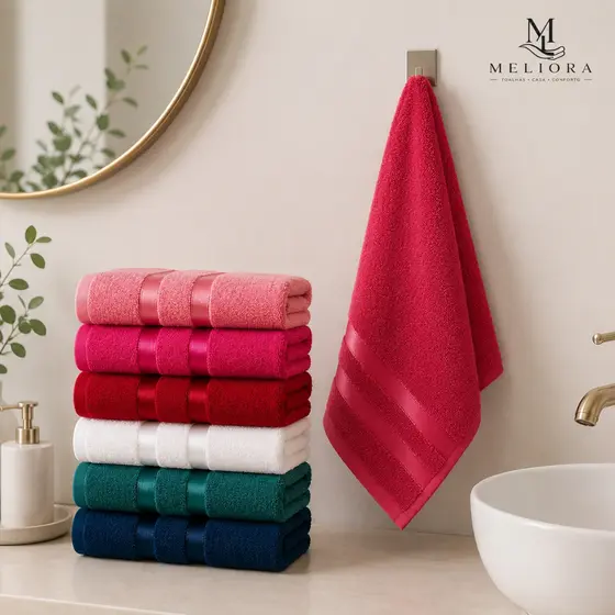 Kit 5 Toalhas de Rosto Premium 45x70cm Algodão Super Macias Alta Absorção Luxo